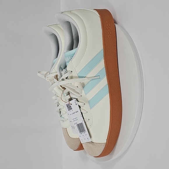 NWT adidas VL Court Base Women's Size 10 White Mint Green Sneakers JI1767 - Picture 10 of 16